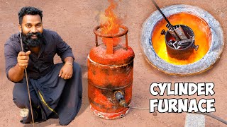 Making Metal Melting Furnace at Home  ഗ്യാസ് സിലിണ്ടർ മുറിച് ഫർനസ് ഉണ്ടാക്കി  M4 Tech [upl. by Rammaj]