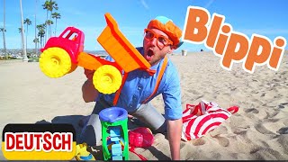 Lernt Farben und Zählen am Strand  Kinderlieder und Cartoons  Blippi  Moonbug Kids Deutsch [upl. by Dacia]