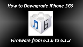 How to Downgrade iPhone 3GS iOS Firmware from 616 to 613 [upl. by Marlow26]