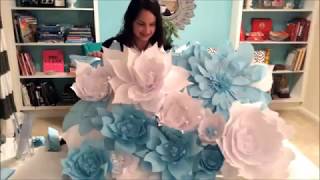 DIY FLORAL BACKDROP Paper Flower Wall EasyAffordable [upl. by Tierell71]