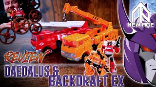 Newage Toys Daedalus amp Backdraft EX Review  3P Legends G1 Grapple amp Inferno  The Nerd Crate Too [upl. by Olram]