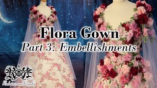 Adding Floral Appliques amp Cape Sleeves To A Gown  Flora Gown Part 3 [upl. by Storfer]