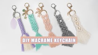 DIY Tutorial l How to make Macrame Keychains  5 Easy Beautiful Patterns [upl. by Wahkuna]