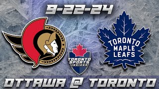 92224 Ottawa Senators vs Toronto Maple Leafs Game Audio  NHL Preseason LIVE Streamcast amp Chat [upl. by Alil]