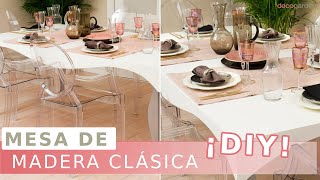 MESA de COMEDOR de madera ¡Perfecta para decoraciones clásicas  Decogarden [upl. by Corwin]