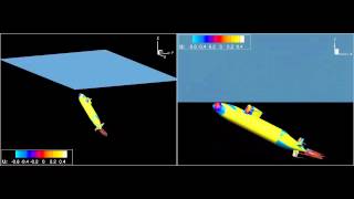 CFD simulation of a generic submarine in a 20deg rise [upl. by Ulund]