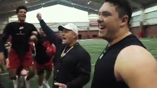 Utah football delivers lifechanging news to offensive lineman walkon Kyle Lanterman in touching [upl. by Agnizn512]