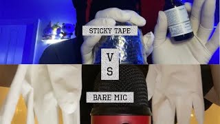 ASMR Xs Latex gloves VS BARE MIC VS STICKY TAPE Layered sounds [upl. by Annabell]