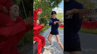 Money Heist vs Police 150 moneyheist parkour police escape shorts hctofficial [upl. by Elehcin]