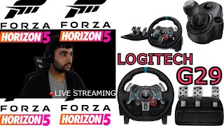 Day 29  Logitech G29 Racing WHEEL  SHIFTER  DIY HAND BRAKE  Forza Horizon 5  Live SIM RACING [upl. by Grubman]