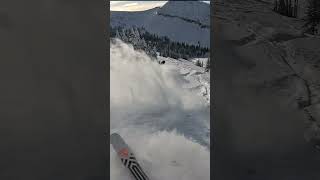 INCREDIBLE POWDER SKIING IN LIGHT DENSITY SNOW skier skiing shorts powderski snowboarding [upl. by Airdnna]