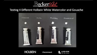 BeckerArt Testing 4 Holbein White Watercolor and Gouache paints [upl. by Arahahs]