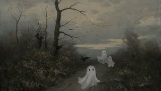 Moody Halloween Ghost Art amp Autumn TV Screensaver  3 Hour No Music  No Ads  Cozy Fall Ambience [upl. by Aitret610]