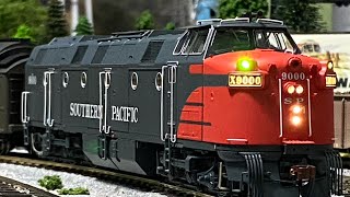 SOUTHERN PACIFIC 9000 PUTTING ON A LITTLE HORN SHOW  New KM ML4000 from PIKO  HO Scale Trains [upl. by Aicylla]