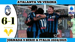 ATALANTA VS VERONA  61  Jornada 9 Serie A Italia 202425 [upl. by Lindi2]