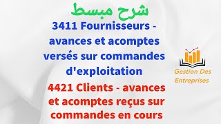 3411  Fournisseurs  avances et acomptes versés   4421  Clients  avances et acomptes reçus [upl. by Sparrow467]