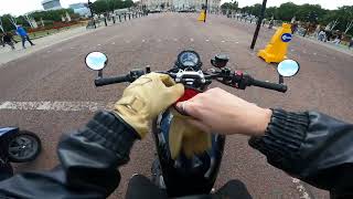 Big Ben Buckingham Palace Triumph StreetSpeed Twin Bonneville 4k [upl. by Giffard282]