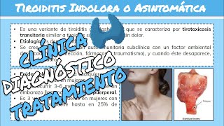 ⚕️🩺 TIROIDITIS INDOLORASILENTEASINTOMÁTICA Síntomas Diagnóstico y Tratamiento [upl. by Tsan]