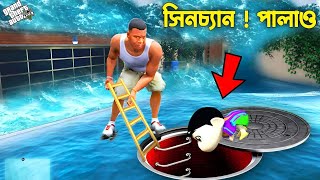 Gta 5  Franklin Shinchan Survived Biggest Tsunami in Gta V  Gta Bangla Gameplay [upl. by Drahnreb761]