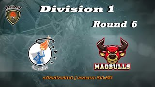 Atlasbasket  Div 1Round 6  ΚΑΤΡΑΚΕΙΛΑ vs MAD BULLS [upl. by Aiuqet]