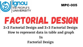 Factorial Design 2×2 and 2×3 Factorial Design MPC005 [upl. by Drapehs]