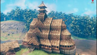 Valheim Tutorial  Large Meadhall Timelapse Build [upl. by Locin]