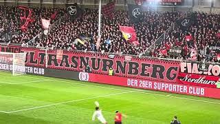 Fans des 1 FC NÜRNBERG beenden Schweigeminuten in Wiesbaden [upl. by Utir398]