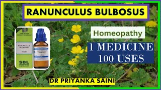 Ranunculus Bulbosus Homeopathic Medicine  1 med 100 uses Herpes zoster drpriyankashomeopathy [upl. by Kitrak152]