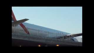 Boeing 777300ER Emirates in closeup before take off at runway 36L18R [upl. by Patsis163]