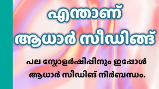 Aadhaar seeding  What is aadhaar seeding in malayalam [upl. by Nelag]