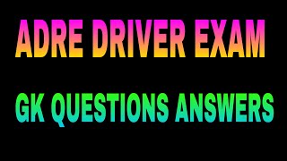 Driver Exam Gk Questions Answers  ADRE driver exam adredriverexam adredriver roadtransport [upl. by Adaminah]