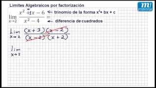 LIMITES ALGEBRAICOS POR FACTORIZACION  Ejemplo 01 [upl. by Razal]