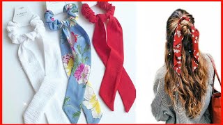 DIY SCRUNCHIEHow to Make ScrunchiesScrunchiesBow Scrunchies Hair Tie [upl. by Watts]