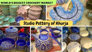 Biggest CERAMIC Crockery Market in IndiaFamous Studio Pottery of Khurja ceramicCrockery khurja [upl. by Eilata]