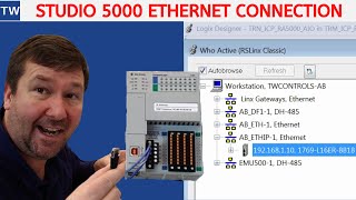 Allen Bradley Controllogix Compactlogix Ethernet Connection Studio 5000 [upl. by Gnanmas466]