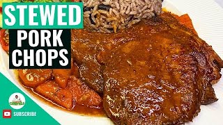 Jamaican Stew Pork Chops  Smothered Pork Chops  How to make Stew Pork Chops  Pork Chops Recipe [upl. by Eirrotal]