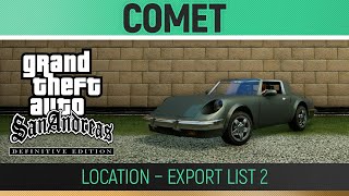 GTA San Andreas Definitive Edition  Comet Location  Export List 2 🏆 [upl. by Nhaj]