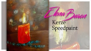 Frohe Weihnachten Kerze Acrylmalerei Speedpaint Weihnachtsbild [upl. by Ilellan]