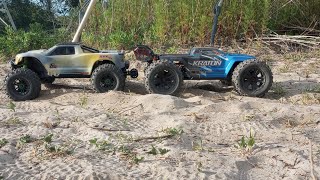 6s Traxxas MAXX 20 on 3s vs Arrma Kraton on 6sSand Dragrace [upl. by Artek]