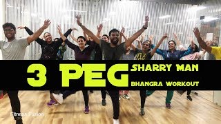 3 Peg Sharry Man Bhangra Dance Workout  Easy Fitness Dance 3 Peg Easy Choreography  3 peg Dance [upl. by Horgan980]