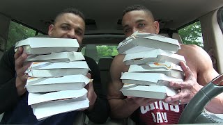 Taco Bell 10 Mexican Pizza Challenge hodgetwins [upl. by Inanak576]