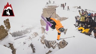 Corbets Couloir  the right and wrong way  Feb 13 2020 Jackson Hole Ski Resort  Wyoming [upl. by Cleaves538]