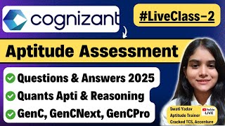 Cognizant Aptitude Questions amp Answers  Live Class2  Cognizant Aptitude Assessment 2025 [upl. by Barsky]