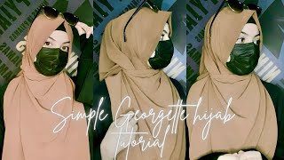 Simple Georgette Chiffon Hijab Tutorial  Hijab Style 2024 [upl. by Garceau]