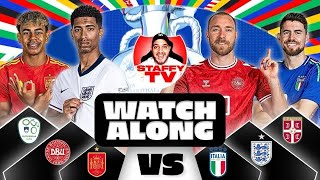 SLOVENIA VS SERBIA  DENMARK VS ENGLAND  SPAIN VS ITALY  LIVE EURO 2024 WATCH ALONG  StaffyTV [upl. by Clarissa]