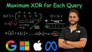 Maximum XOR for Each Query  Leetcode 1829 [upl. by Eirret]