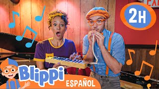 Blippi y Meekah tocan instrumentos🎸 Canciones Infantiles🎵 Juega y aprende  Moonbug Español [upl. by Bubb]