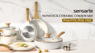 Sensarte Nonstick Ceramic Cookware Set Healthy Pots And Pans Set NonToxic Kitchen Cooking Set [upl. by Mattheus]