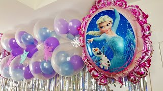 DECORACIÓN CON GLOBOS FROZEN 🎈 decorations balloons frozen [upl. by Aerdnaid253]