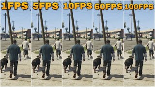 GTA 5 FPS COMPARISON 1 FPS VS 10 FPS VS 30 FPS VS 60 FPS VS 100 FPS [upl. by Sorodoeht346]